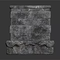 Ancient Stone Architectural Structure With Stacked Layered Blocks And Carved Base Details