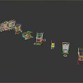 Various Retail Store Equipment Including Shopping Carts Shelves And Cash Registers