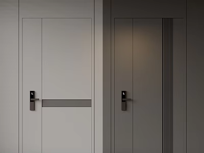 Modern Security Doors With Sleek Design And Locks 3d model
