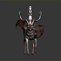 Mythical Deer Creature With Scorpion Tail And Metallic Biomechanical Design