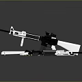 Modern Black And White Rifles With Scopes Magazines And Detailed