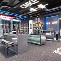 Modern CMKE Clothing Store Interior Featuring Trendy National Style Clothing Displays And Blue Lighting