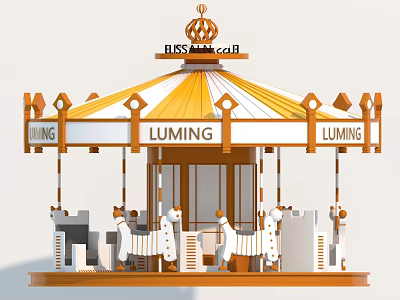 Modern Carousel Amusement Equipment Carousel 3d model