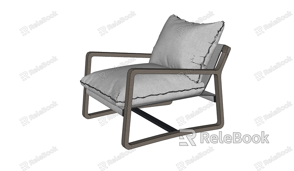 modern single sofa leisure chair gray model