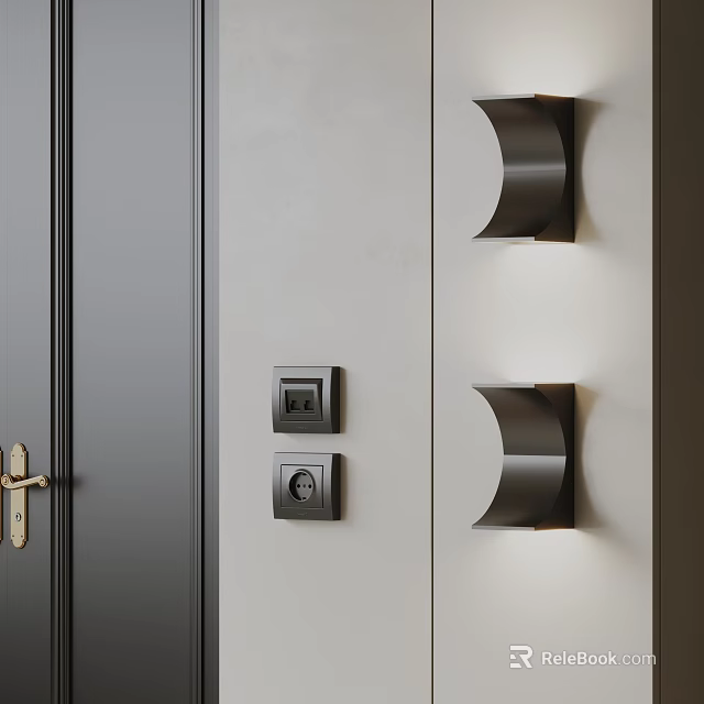 Modern Minimalist Wall Lamps With Semicircular Design For Home Interior Decor 3d model 