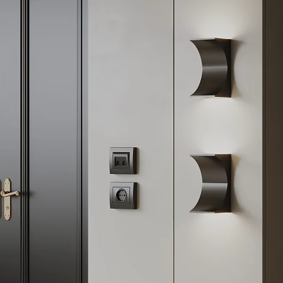 Modern Minimalist Wall Lamps With Semicircular Design For Home Interior Decor 3d model