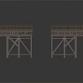 Industrial Metal Platform Equipment With Steel Frames Grated Floors And Safety Railings