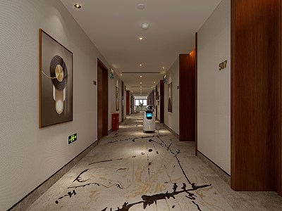 Modern Away Hotel Away 3d model