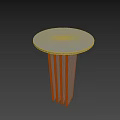 Modern Metal Side Table With Round Top And Column Legs Design