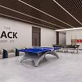 Modern Indoor Game Space With Snooker Tables And Stylish Decor