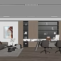 General Manager Office Cabinet Desk Sofa 3d model