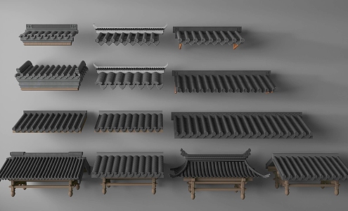 Chinese-style eaves line 3d model