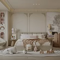 Cozy Kids Room Interior With Soft Bed Stuffed Toys Bookshelves And Decorative Rug