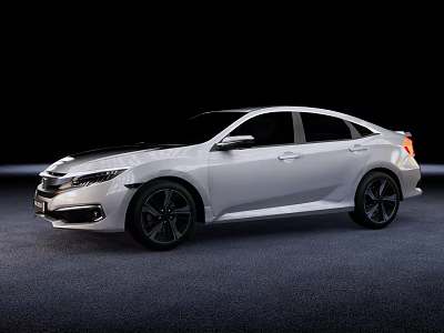 White Modern Sedan Car With Sleek Exterior Design And Black Alloy Wheels 3d model