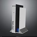 Modern White Vertical Electronic Appliance Featuring Digital Display And Ventilation Holes 3d model