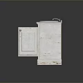 White Bathroom Vanity With Open Doors Shelves And Round Sink In Vintage Style