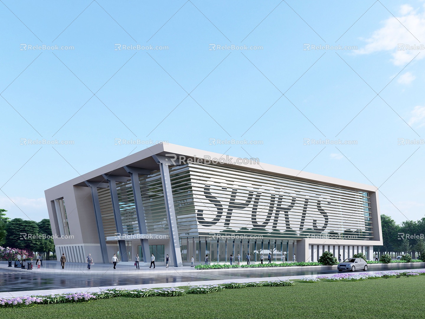 Modern Style School Sports Hall model