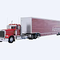Red Semi Truck With Enclosed Trailer Featuring Automotive Branding And Design