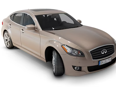 Beige Luxury Sedan With Sleek Design Panoramic Sunroof And Alloy Wheels 3d model