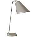 Modern Table Lamp With White Conical Shade And Sleek Metal Support Design