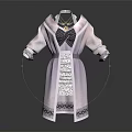 Elegant Light Purple Long Coat With Decorative Collar And Cuffed Sleeves Design