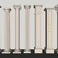 European Roman Column French Roman Column Gypsum Column Square Column Stigma 3d model