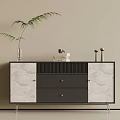 Modern Light Luxury Entryway Side Cabinet With Delicate Textured Doors And Spacious Storage Space