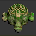 Green Turtle Shaped Decorative Ornament With Intricate Pattern And Hanging Loop