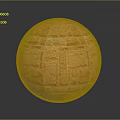 Warm Orange Sphere With Intricate Brick Texture 3D Model Surface Design 3d model