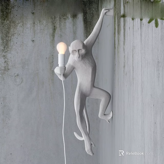 Monkey Shaped Wall Lamp With Creative Design For Modern Home Decorative Lighting 3d model