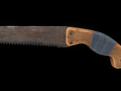 Sturdy Hand Saw Hardware Tool Featuring Wooden Handle And Sharp Steel Teeth 3d model