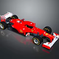 Red Formula 1 Racing Car With Aerodynamic Design And Racing Wheels