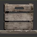 Rustic Wooden Crate with Sturdy Handle and Practical Storage Design 3d model