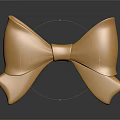 Elegant Shiny Golden Bowtie Decoration With Metallic Finish And Reflective Base