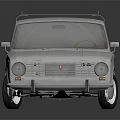 Vintage Classic White Sedan with Roof Rack and Retro Exterior Design