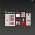 Wall Mounted Fire Fighting Equipment 3d model