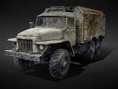 Burned Military Truck model