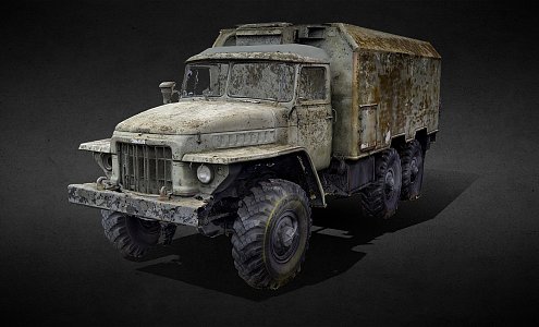 Burned Military Truck 3d model