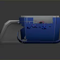 Portable Blue Cooler With Lid Filled With Ice Cubes And Colorful Fruits