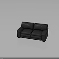 People Enjoying Comfortable Dark Gray Leather Two Seater Modern Sofa In Room