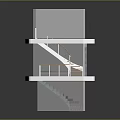 White Multi Level Building Model With Spiral Staircase And Glass Elevator Platforms 3d model
