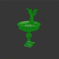 Garden Ornament Fountain With Bat Sculpture Verdigris Finish And Intricate Base Design