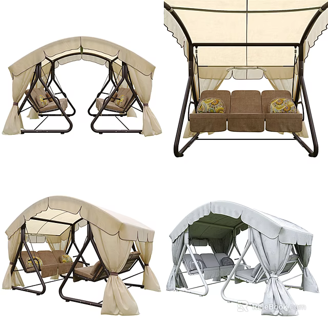 Comfortable Outdoor Tent Swing Chair Design For Garden Patio Leisure Seating 3d model 