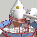 Colorful Playground Equipment With Ice Cream Cone Top Slide Circular Platform And Balls