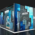 BIOTHERM Store Display Featuring Blue Background Large Bottle And Product Shelves