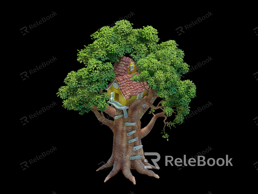 Modern Tree Cartoon Cottage model