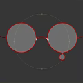 Modern Minimalist Round Red Frame Glasses With Black Temple For Daily Use
