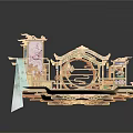 Colorful Decorative Display Furniture With Elegant Design Frames Shelves Drawers