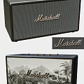 Marshall Classic Speakers Showcasing Retro Grille And Vintage Pattern Elements 3d model