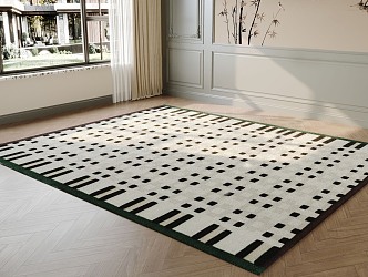 Modern Middle Style Square Carpet Middle Style Carpet 3d model